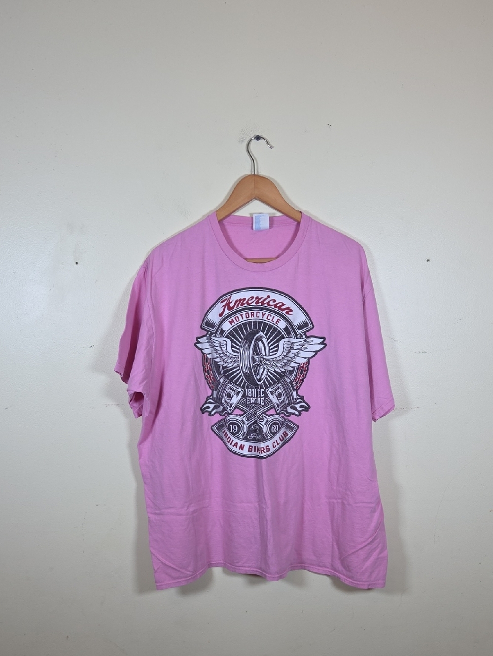 American Motorcycle Indian Bikers Club T Shirt Size 3XL Pink Port And Company